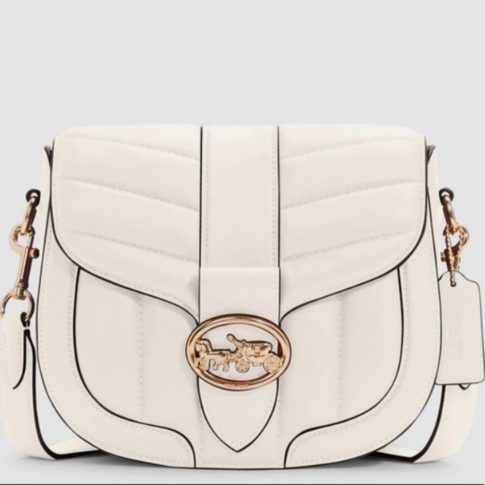 Authentic Coach Georgie Saddle Bag with Quilting.